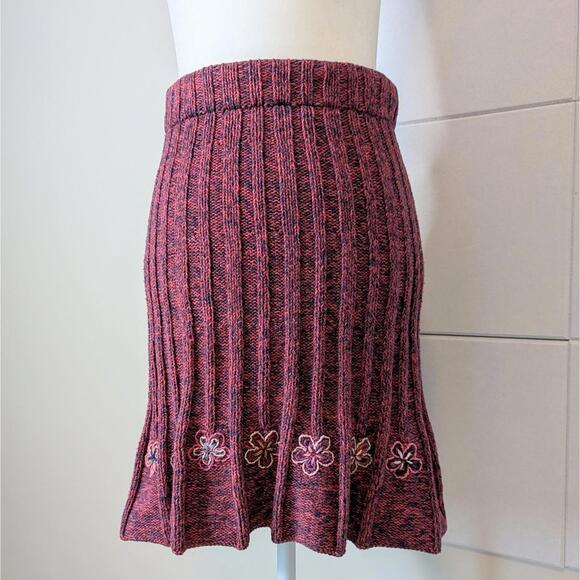 Lele Knits chunky cotton linen marled knit short skirt - Picture 2 of 7